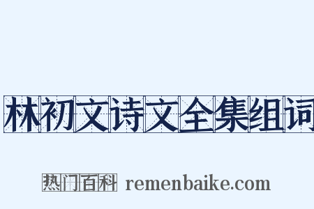 林初文诗文全集组词是什么意思的图片